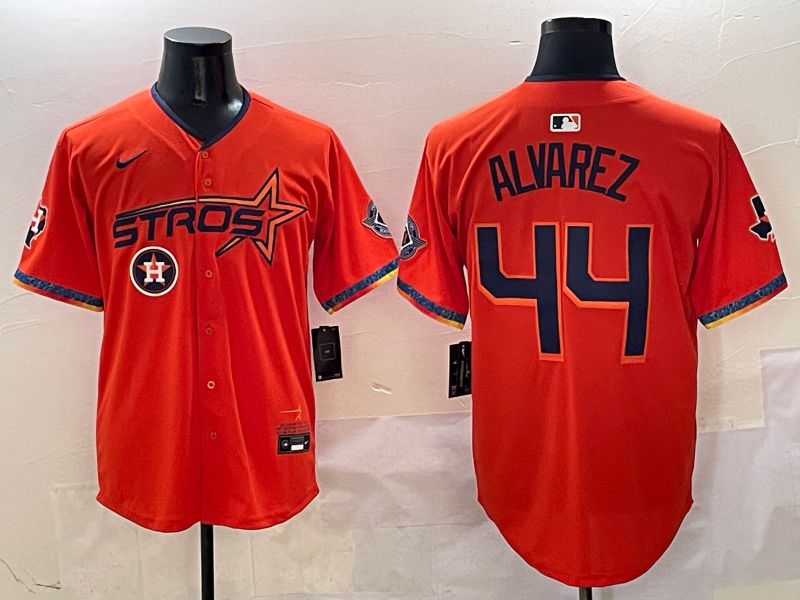 Men Houston Astros #44 Alvarez Orange Five generation Joint Name Nike 2025 MLB Jersey style 5